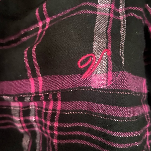 Victoria's Secret Plaid Pajama Set - Pink and Black Sz S - Picture 3 of 10